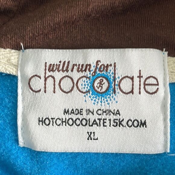 Chocolate Made Me Do it Pullover Hoodie Blue with Chocolate Pockets NWOT RARE - Picture 4 of 6